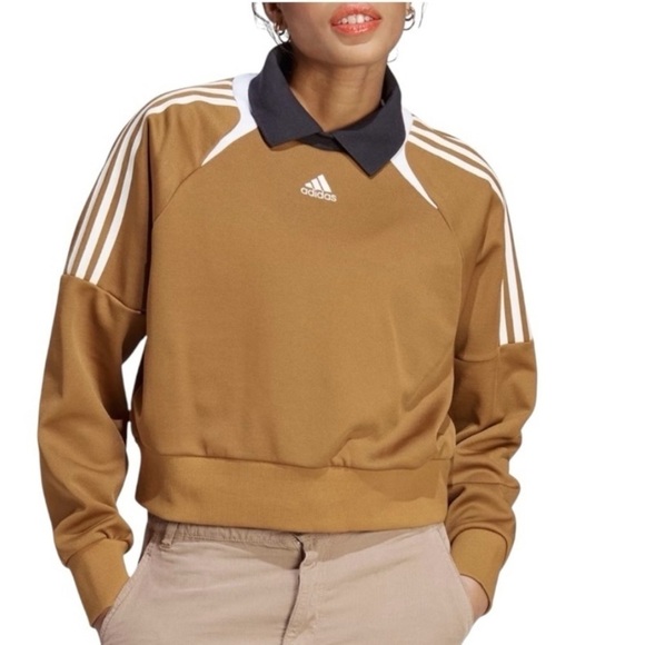 adidas Tops - Women's Adidas House Of Tiro Suit Up Track Polo Collared Sweatshirt Sz Small